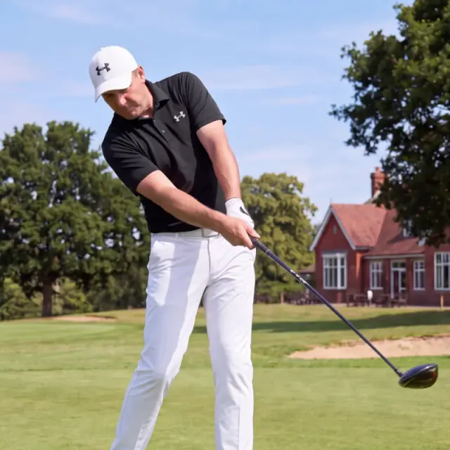 Kevin Jager, founder of SentinelHQ, teeing off on a golf course